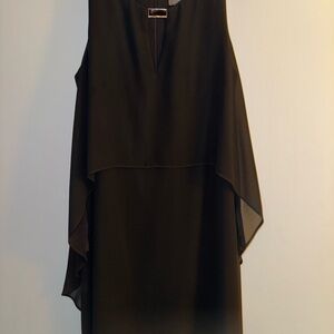 Vince Camuto Black Asymmetrical Tiered Cocktail Dress